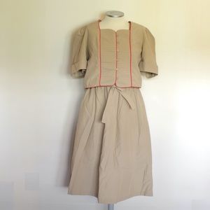 VINTAGE 1970s Two Piece Dress w/ Jacket